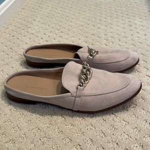 Banana Republic suede mules, beige. US size 9.5. Very good condition.